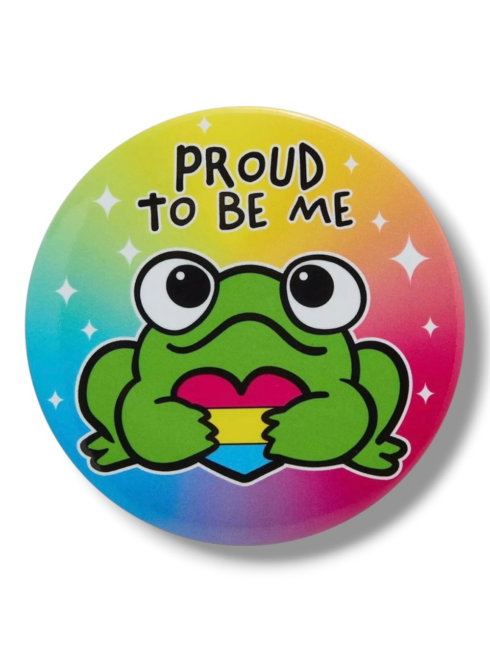 "Proud To Be Me" Pansexual Frog 3 Inch Button - NWT